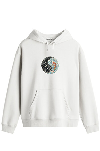 BetterThanCo Hanorac unisex cu glugă și imprimeu Balance