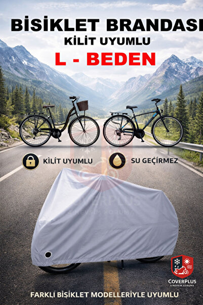 CoverPlus Bisiklet Brandası Gri (KİLİT UYUMLU),Bisiklet Koruyucu Kılıf Yağmur...