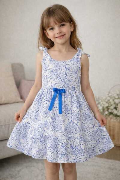 krm kerem bebe Ruffle Detailed Ribbon Back Zipper Girls' Dress