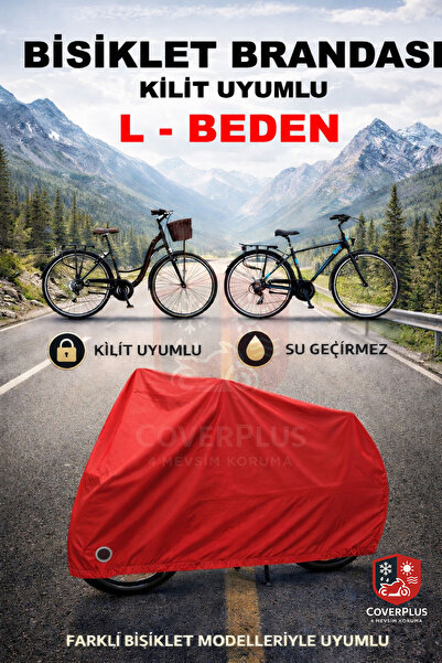 CoverPlus Bisiklet Brandası KIRMIZI (KİLİT UYUMLU),Bisiklet Koruyucu Kılıf, B...