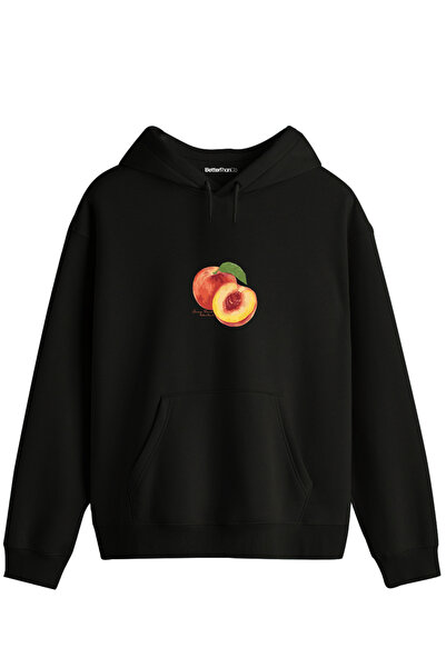 BetterThanCo Унисекс суитшърт с качулка и принт с праскови