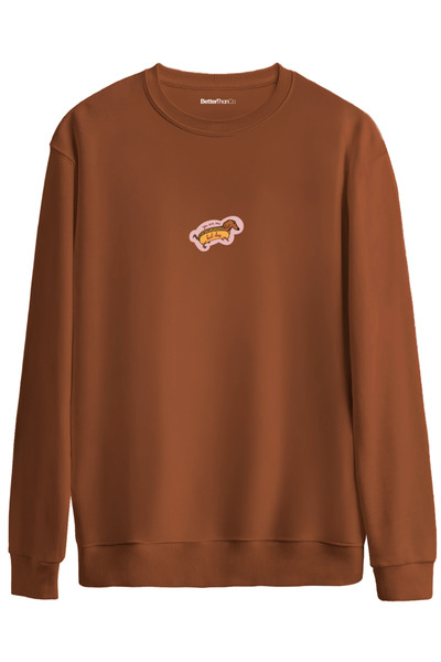 BetterThanCo Hot Dog Printed Crew Neck Oversize Sweatshirt