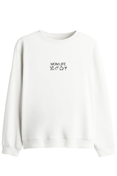 BetterThanCo Φούτερ με στάμπα Mom Life και λαιμόκοψη ποδηλάτου