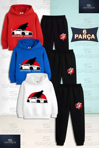 SS SİNSER Set de trening cu glugă pentru copii, unisex, cu imprimeu japonez, ...