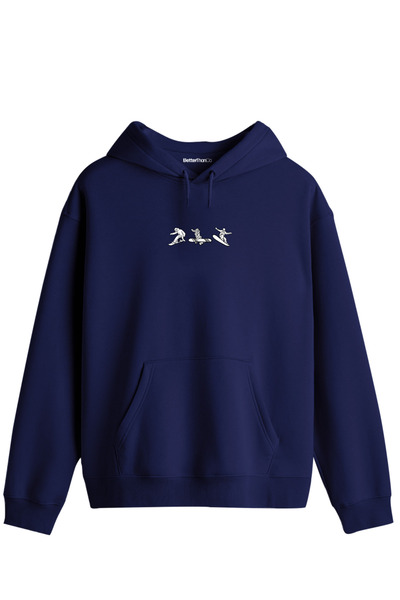 BetterThanCo Hanorac unisex cu glugă și imprimeu Born To Board