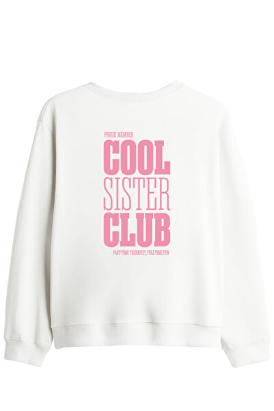 BetterThanCo Hanorac cu imprimeu Cool Sister Club, cu guler tip bicicletă