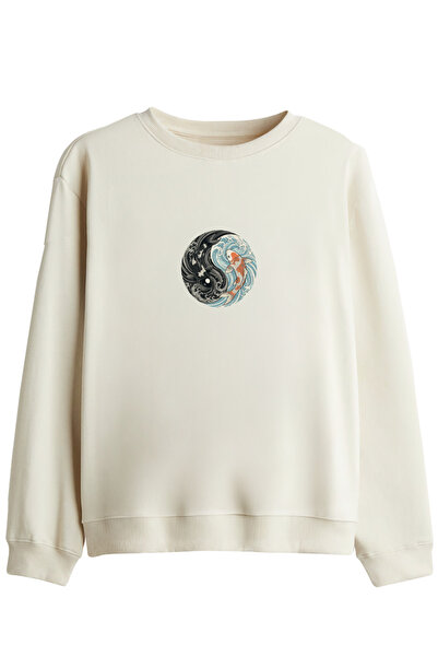 BetterThanCo Hanorac cu imprimeu Balance, cu guler rotund