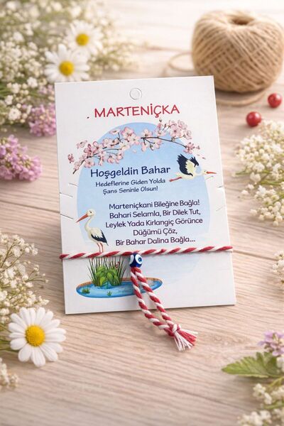 Aselin Kids 4-Piece Marteniçka Bracelet Set (4 Pieces with Evil Eye Beads / F...