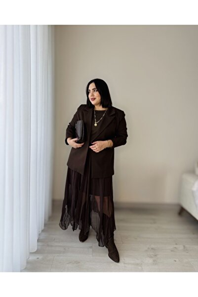 SUERA BUTİK KAHVE BAĞLAMALI CEKET