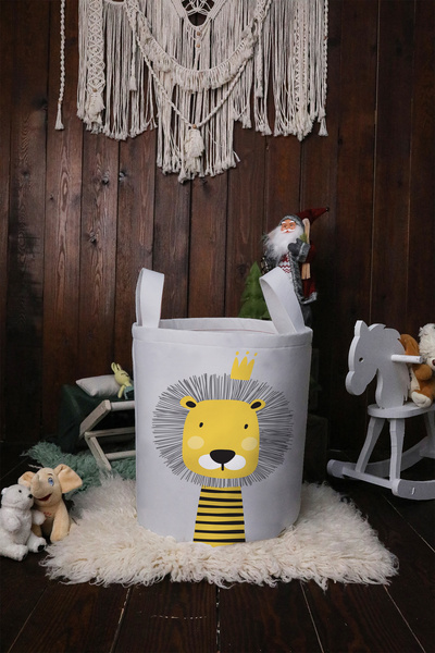 BelezaHome سلة ألعاب لغرفة الأطفال والرضع، منظم ألعاب من اللباد قابل للطي بنم...