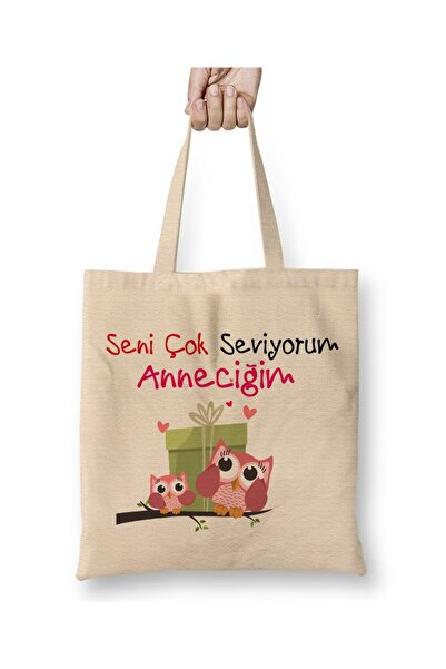 Toyaso Δώρο για τη γιορτή της μητέρας 016 Λευκή υφασμάτινη τσάντα με μακριά λ...