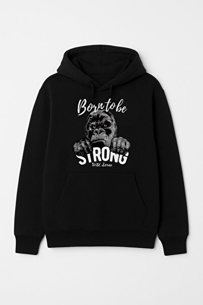 CALKARCOLLECTION سترة بورن تو بي سترونج غوريلا ذات قلنسوة للجنسين (هودي)