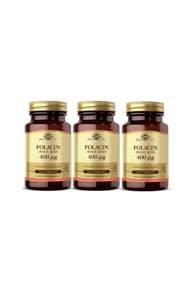 Solgar Folic Acid 400 Mcg 100 Tablets 3 Pieces