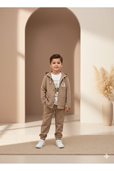 PARK BEBE Set din țesătură de in muselină pentru băieți, 3 piese, jachetă cu ...