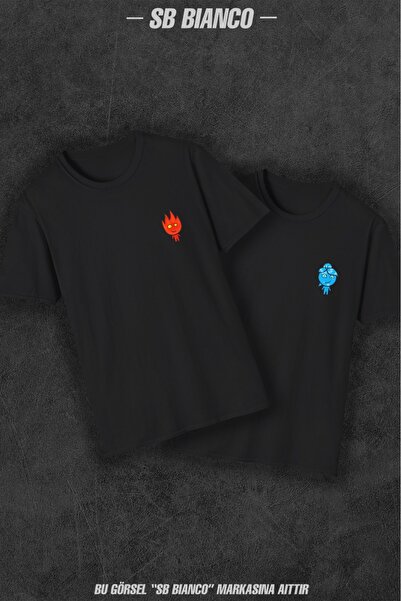 SB BİANCO Fire & Water Love Design Valentine's Day Custom Unisex T-Shirt
