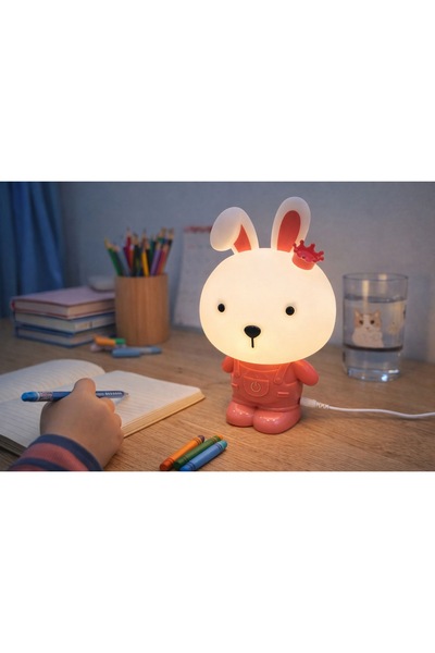 GÜÇLÜ Sevimli Hayvan Figürlü LED Gece Lambası (Tavşan / Ördek)