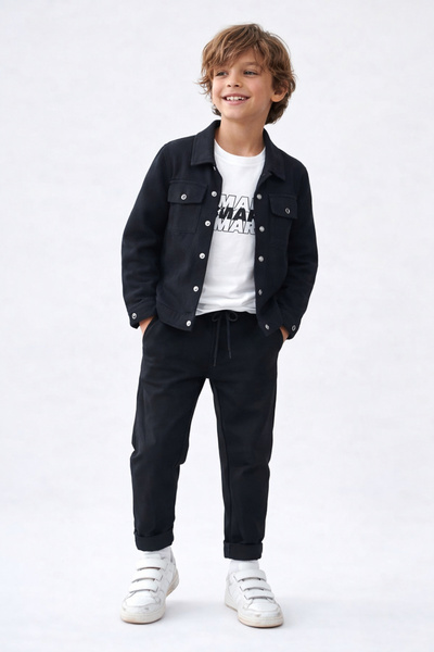 G-Smart Kids طقم للأولاد مكون من 3 قطع: جاكيت جبردين - بنطلون - تي شيرت