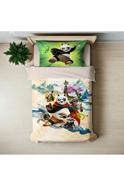 Home Single Person Kungfu Panda Cotton Bedding Set
