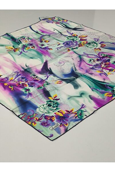 PİRAMİT Balse Sura Silk Scarf Mint Navy Blue Fuchsia 5029-3