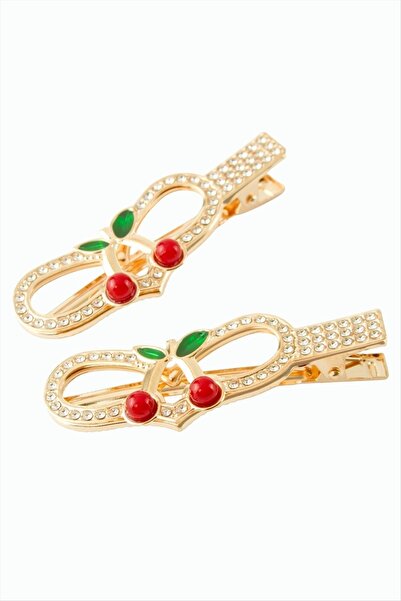 Bijuteri Net مشبك فكوكا من حجر الكرز إنفينيتي 2 قطعة