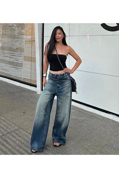 Weekeep Premium Design Unisex Retro Jean Pants