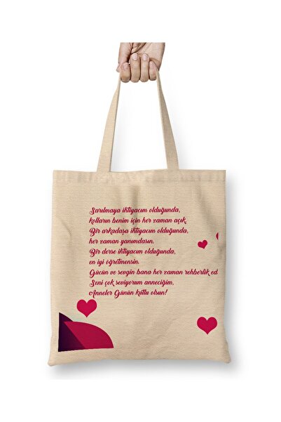 Toyaso Mother's Day Gift for Mothers 029 White Cloth Bag Long Handle Shopping...