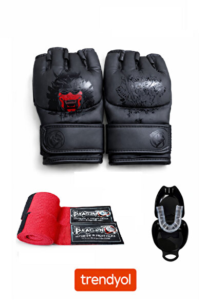 Dragondo Dragon MMA Eldiven Seti – Dövüş Eldiveni + Boks Bandajı + Dişlik | K...
