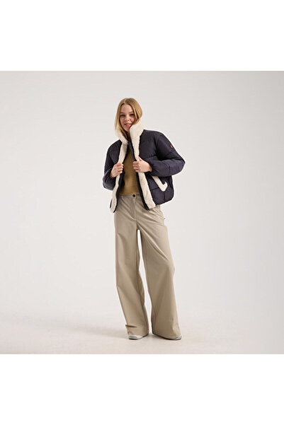 SAVE THE DUCK Kadın Suni Kürk Detaylı Ceket Siyah - Honey