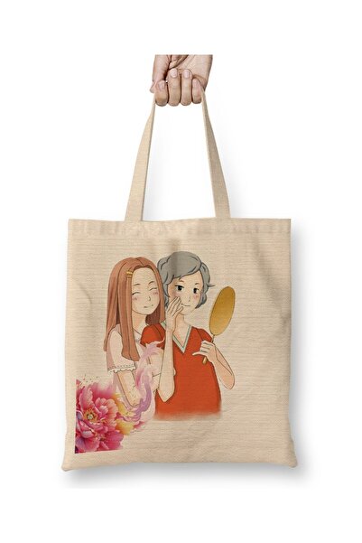 Toyaso Mother's Day Gift for Mothers 032 White Cloth Bag Long Handle Shopping...