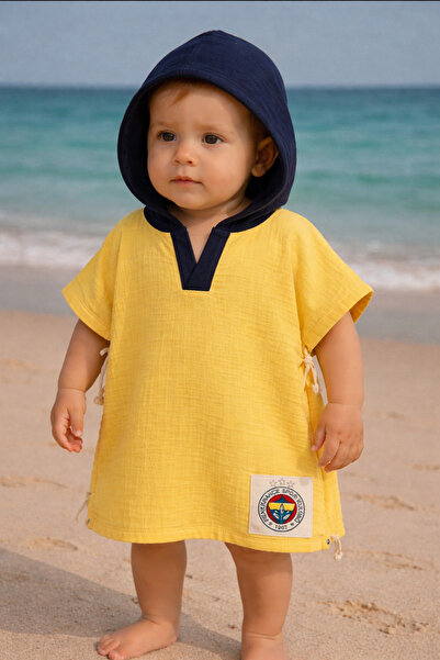 ygz junior organik çift kat müslin deniz havuz pançosu