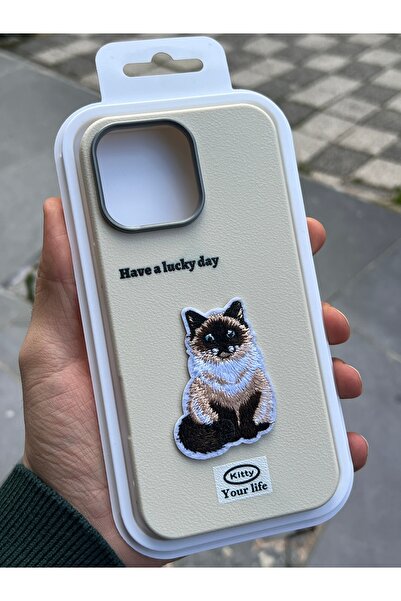 EDELFU متوافق مع iPhone 16 PRO - غطاء سيليكون منقوش على شكل قطة مقاوم للصدمات