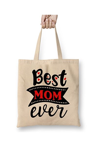 Toyaso Best Mom Ever Gifts Mother's Day White Tote Bag Long Handle Shopping B...