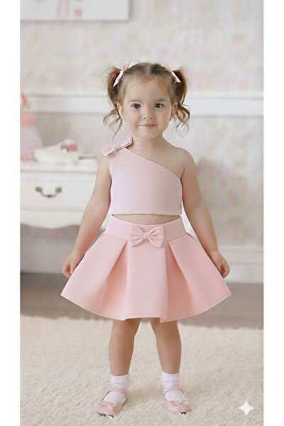 Süslüm Kids Розов комплект за гмуркане Пола и блуза 2-компонентен комплект