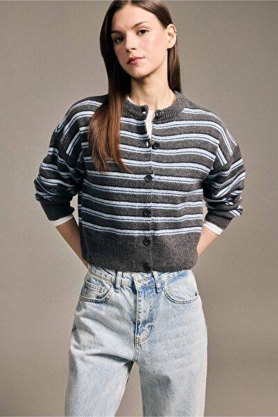 DeFacto Çizgili Düğmeli Hırka H3070AX26SP