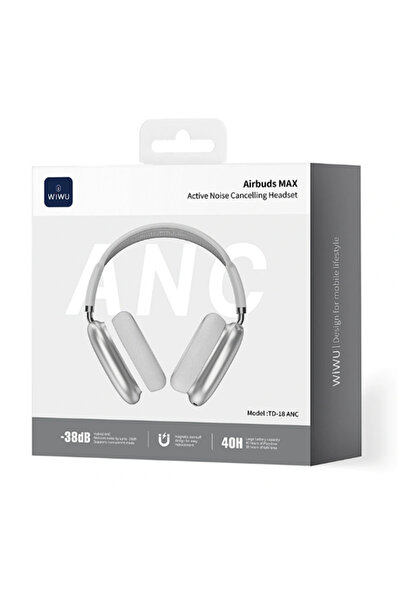 WIWU Airbuds MAX ANC Bluetooth Over-Ear Headset – Hybrid ANC -38dB, 40mm Drivers, 40H Playtime
