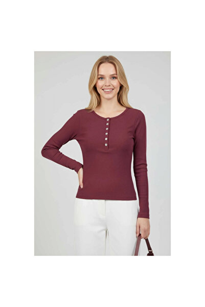 KAZAX Bluză cu detaliu cu știfturi Prune T4343