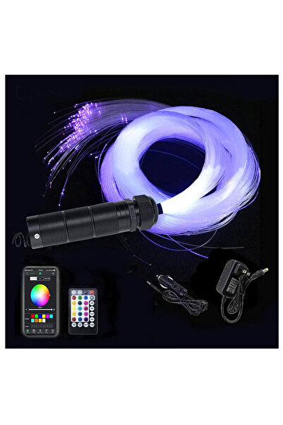 Generic طقم إضاءة سقف السيارة من الألياف الضوئية بتقنية بلوتوث RGBW بقوة 6 وا...