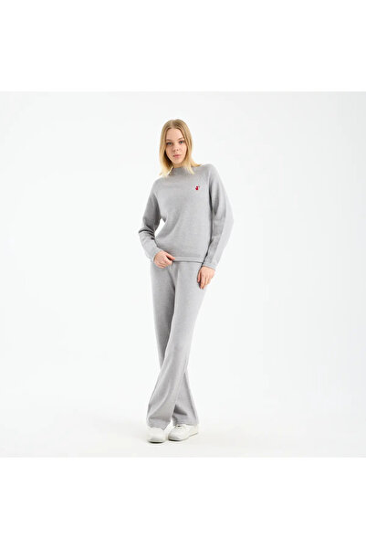 SAVE THE DUCK Kadın Koyu Gri Yuvarlak Yaka Kazak