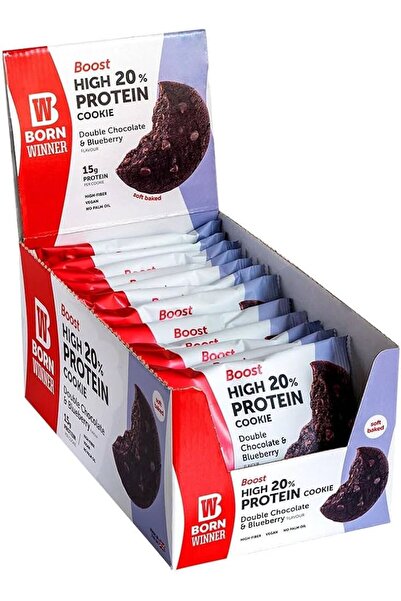 Born Winner Boost Whey Protein Bar Cookies – Double Chocolate and Blueberry 75g