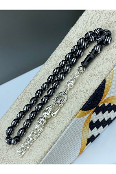 Tesbih Store Yarmalı Oltu Taşı Tesbih Gümüş Kaplama Püskül , Erkek Hediyelik ...