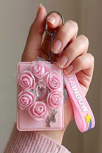 Bontexs Latex Rose Mirrored Gift Keychain and Bag Ornament