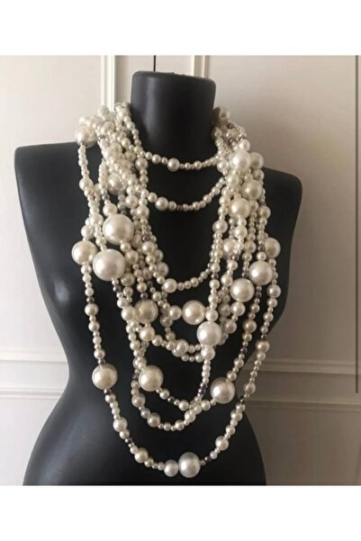 Gafy Design Yoğun Çoklu İnci Kolye