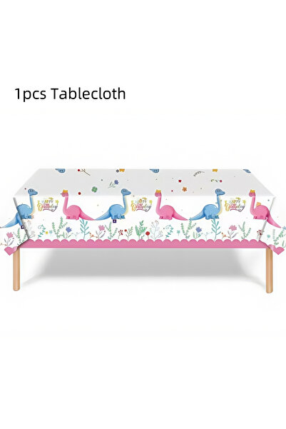Choice 1pcs tablecloths Pink Dinosaur Party Decorations Tableware Cup Plate N...