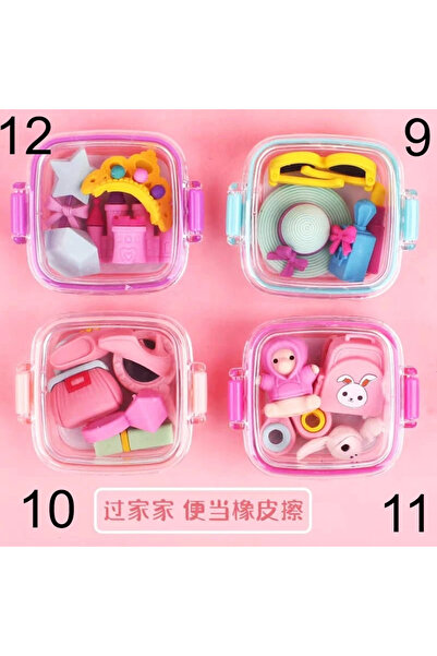 1way Small boxes containing erasers in various shapes