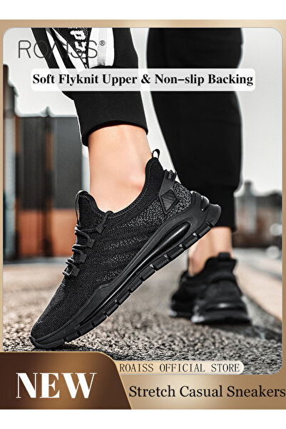 ROAISS Men Stylish Low Top Sneakers, Lightweight Breathable Trainers for Men,...