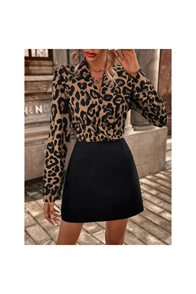 CARACAS Top cu mânecă lungă pentru femei, cu decolteu dublu, cu fundul scufun...