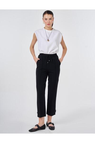 KYR Çima Stitched Comfortable Fit Trousers Black