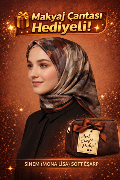 Monalisa Mona Lisa Brown - Black Soft Scarf 90X90 Cotton Fabric Non-Slip Squa...