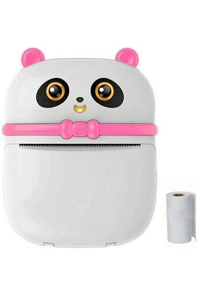 Generic طابعة حرارية محمولة من فاونو، صغيرة الحجم على شكل باندا، لاسلكية بتقن...