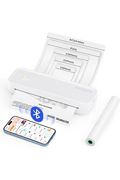 Generic MUNBYN ITP04 Portable Thermal Printer A4, Thermal Bluetooth Printer, ...